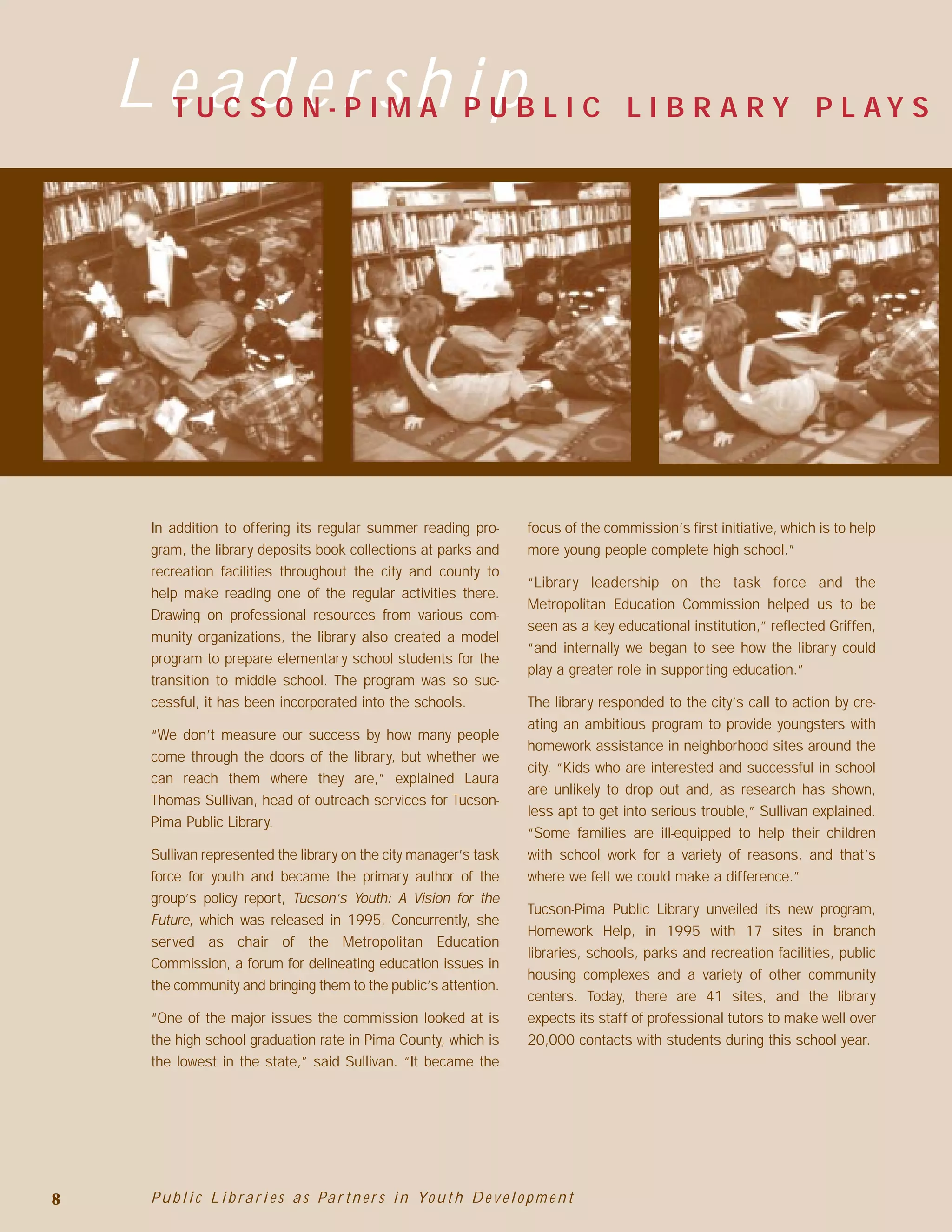 Public Librariesas Partnersin Youth Development