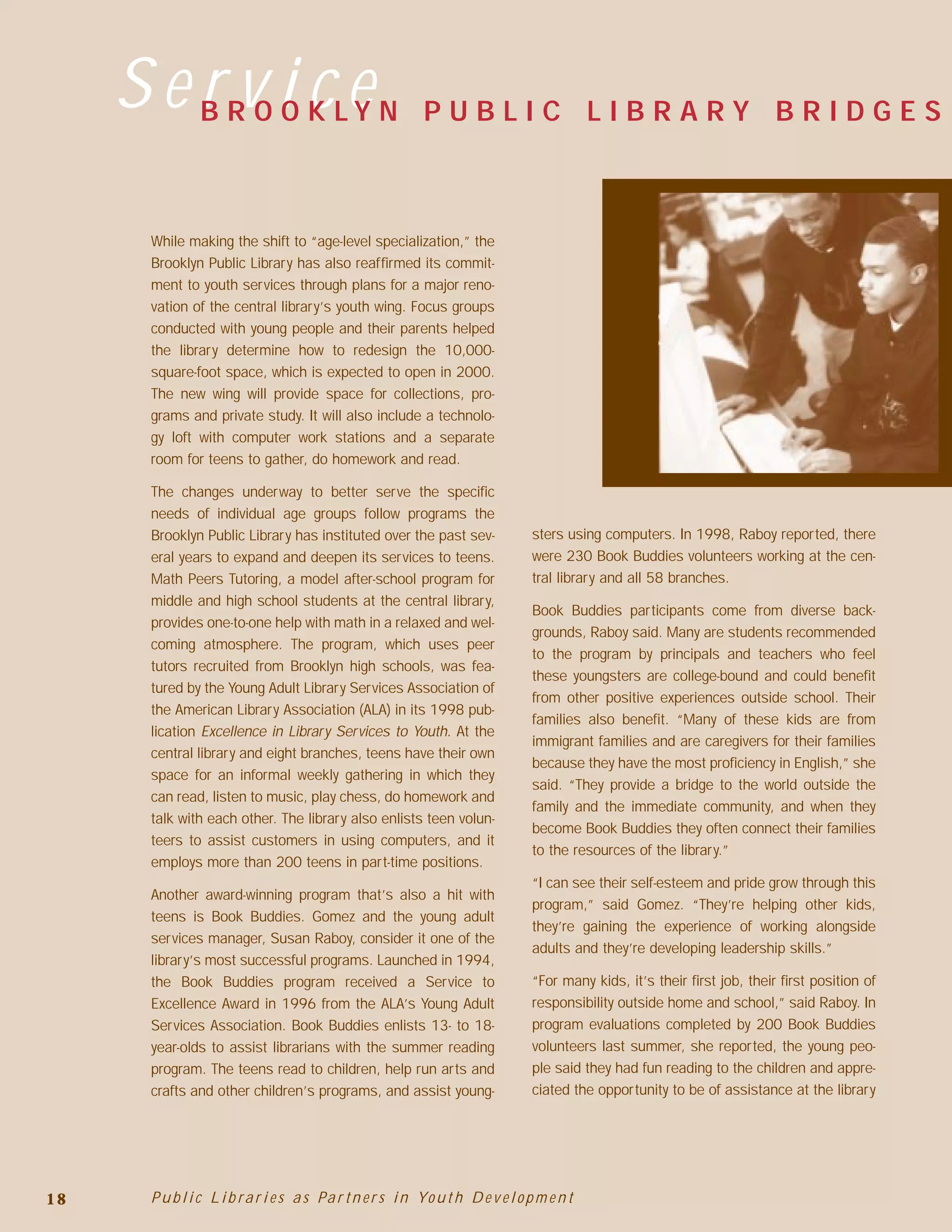 Public Librariesas Partnersin Youth Development