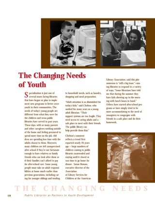 Public Librariesas Partnersin Youth Development