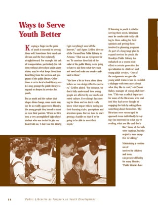 Public Librariesas Partnersin Youth Development