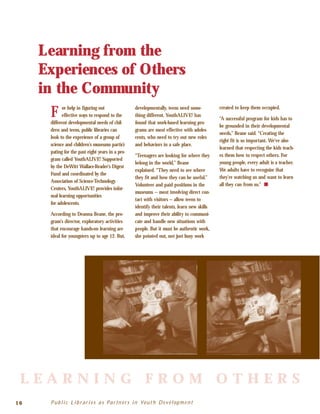 Public Librariesas Partnersin Youth Development