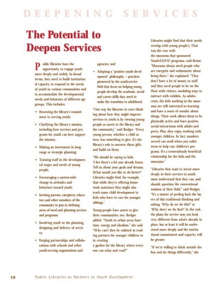 Public Librariesas Partnersin Youth Development