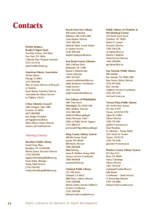 Public Librariesas Partnersin Youth Development