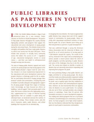 Public Librariesas Partnersin Youth Development