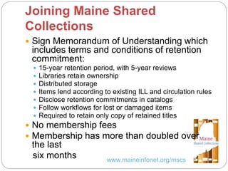 An Introduction to Maine Shared Collections