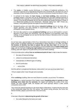 Public Library In Heritage Buildings. Types And Examples | PDF
