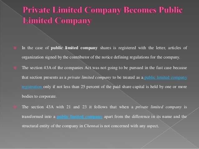 Public Limited Company Registration