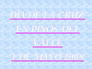 DÍA DE LA CRUZ  EN PINOS DEL VALLE 1 DE MAYO 2008 