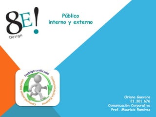Público
interno y externo

Oriana Guevara
21.301.676
Comunicación Corporativa
Prof. Mauricio Ramírez

 
