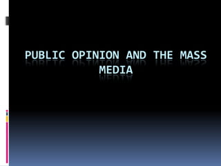 Public Opinion and the Mass Media 