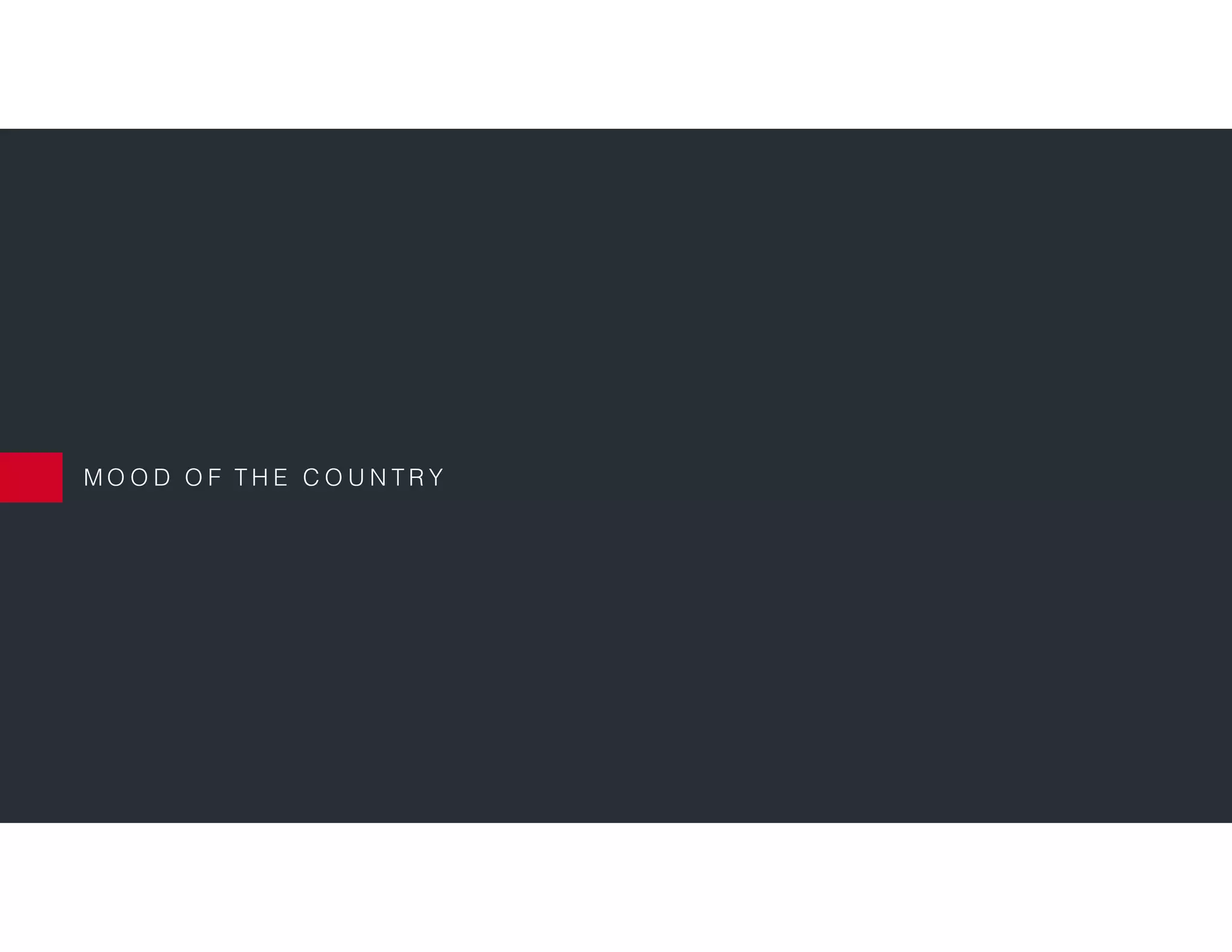 M O O D O F T H E C O U N T R Y
 