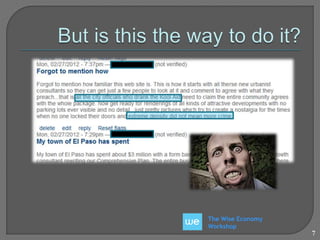 The Wise Economy 
Workshop 
7 
 