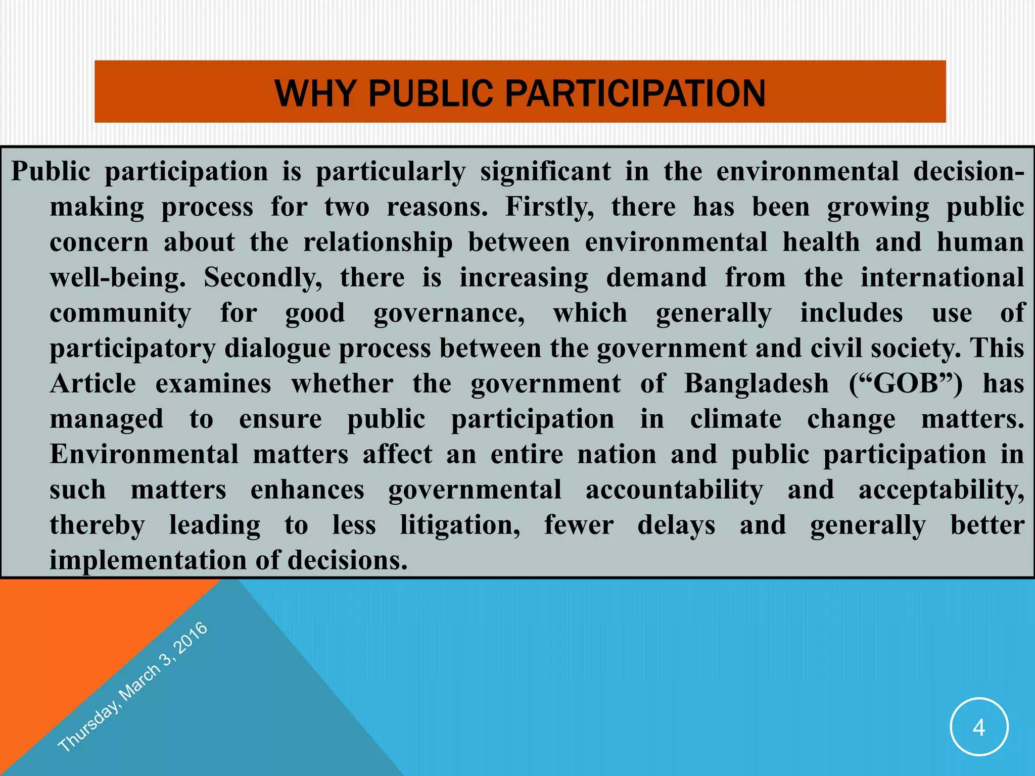 Public Participation in Bangladesh | PPTX