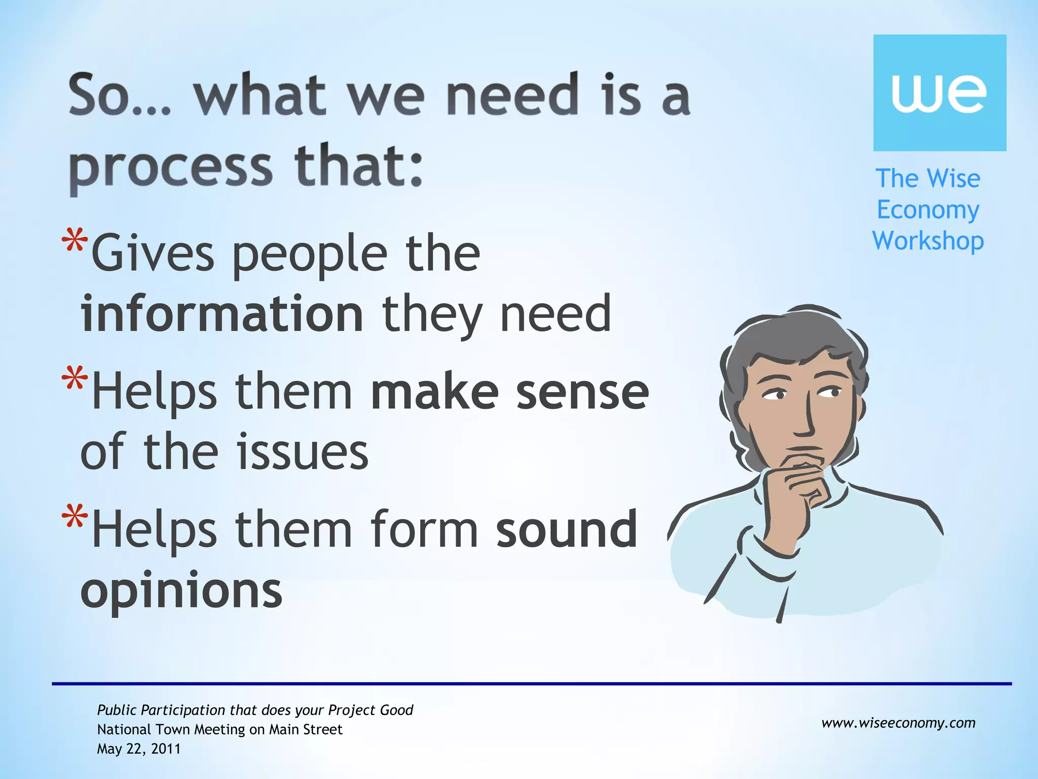 Gives people the  information  they need Helps them  make sense  of the issues Helps them form  sound opinions 