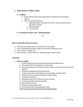 Public policy formulation, implementation & evaluation | PDF