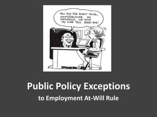 Public Policy Exceptions
  to Employment At-Will Rule
 