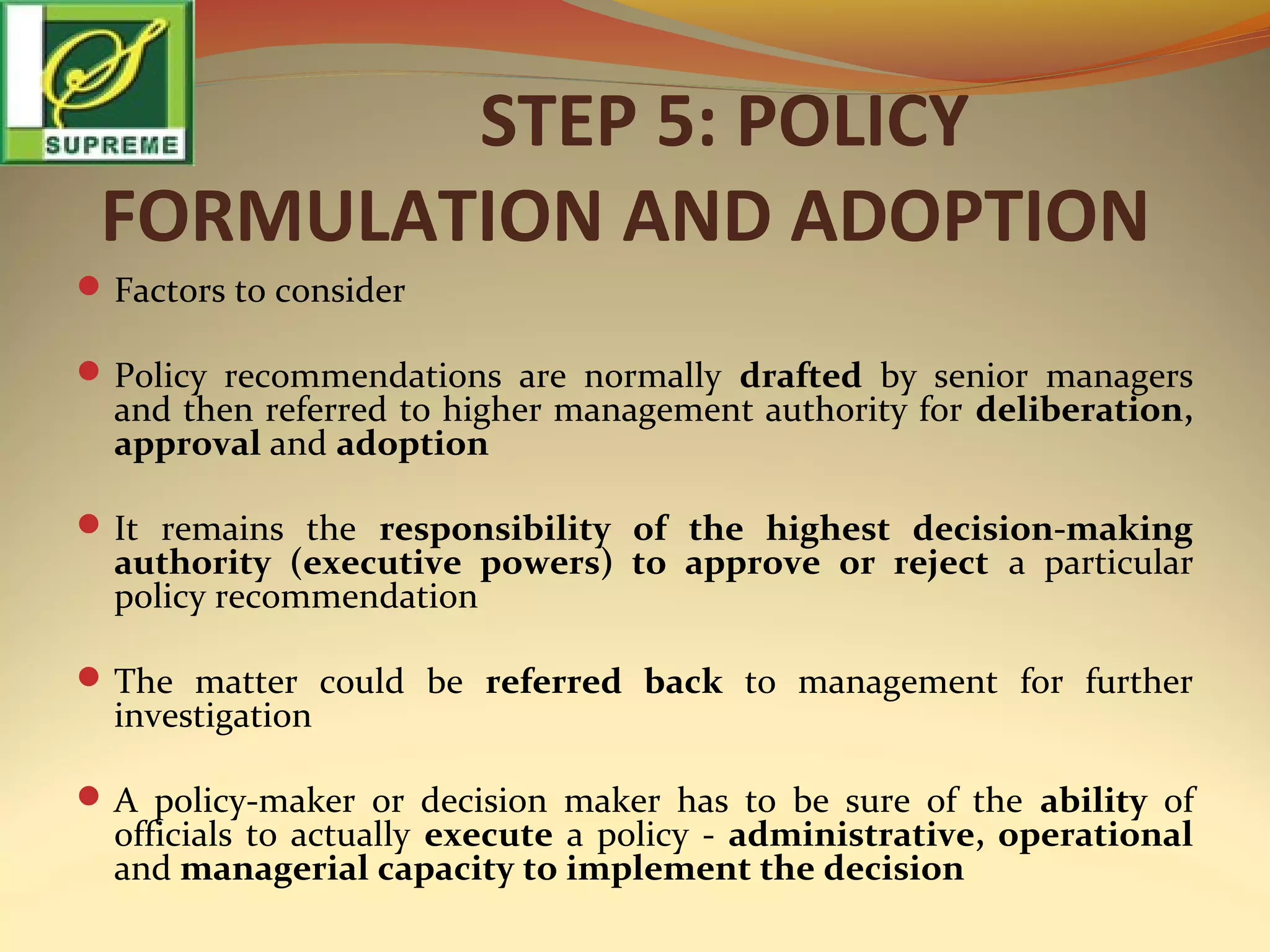 Public Policy Formulation - Process and Tools | PPT