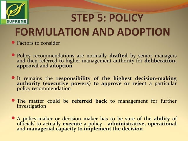 Public Policy Formulation - Process and Tools | PPT
