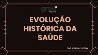 EVOLUÇÃO
HISTÓRICA DA
SAÚDE
ENF. KAIANNY FELIX
 