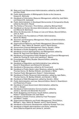 Jack Rabin PUBLIC POLICY (Public Administration and public policy 149 ...