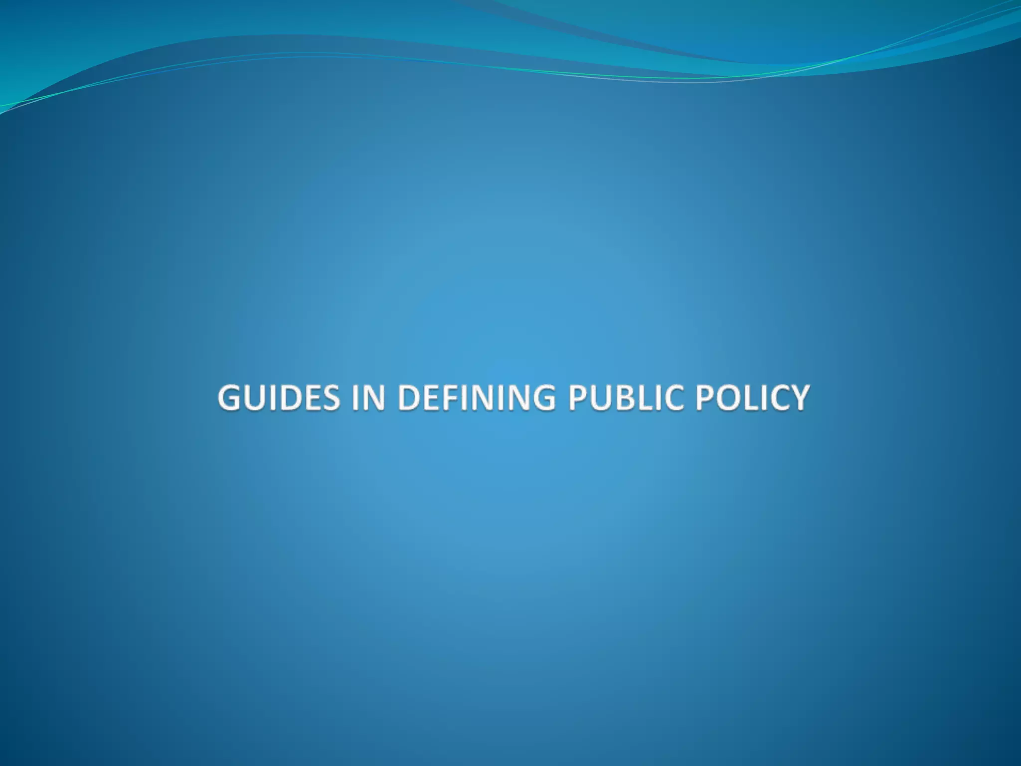 Public Policy Introduction 