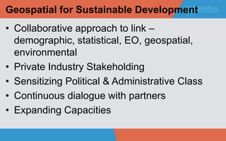 GEOSPATIAL DATA & SUSTAINABLE DEVELOPMENT | PPTX