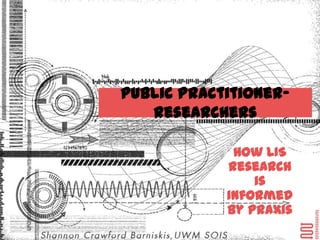 Public Practitioner-Researchers



                    How LIS
                  research is
                   informed
                   by praxis
 