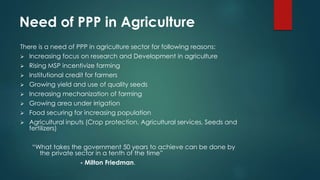 Public private partnership in agriculture in india | PPT