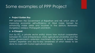 Public private partnership in agriculture in india | PPT