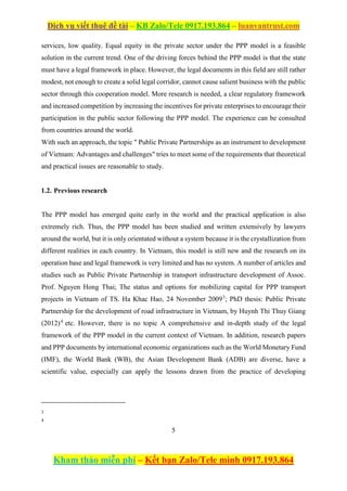 Public Private Partnerships as an instrument to development of Vietnam ...