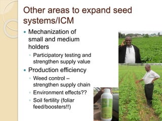 Public Private Partnership in bean seed systems in Africa is key to sustainability   	