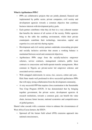 Public Private Partnerships (PPPs): The Case of Agribusiness | PDF
