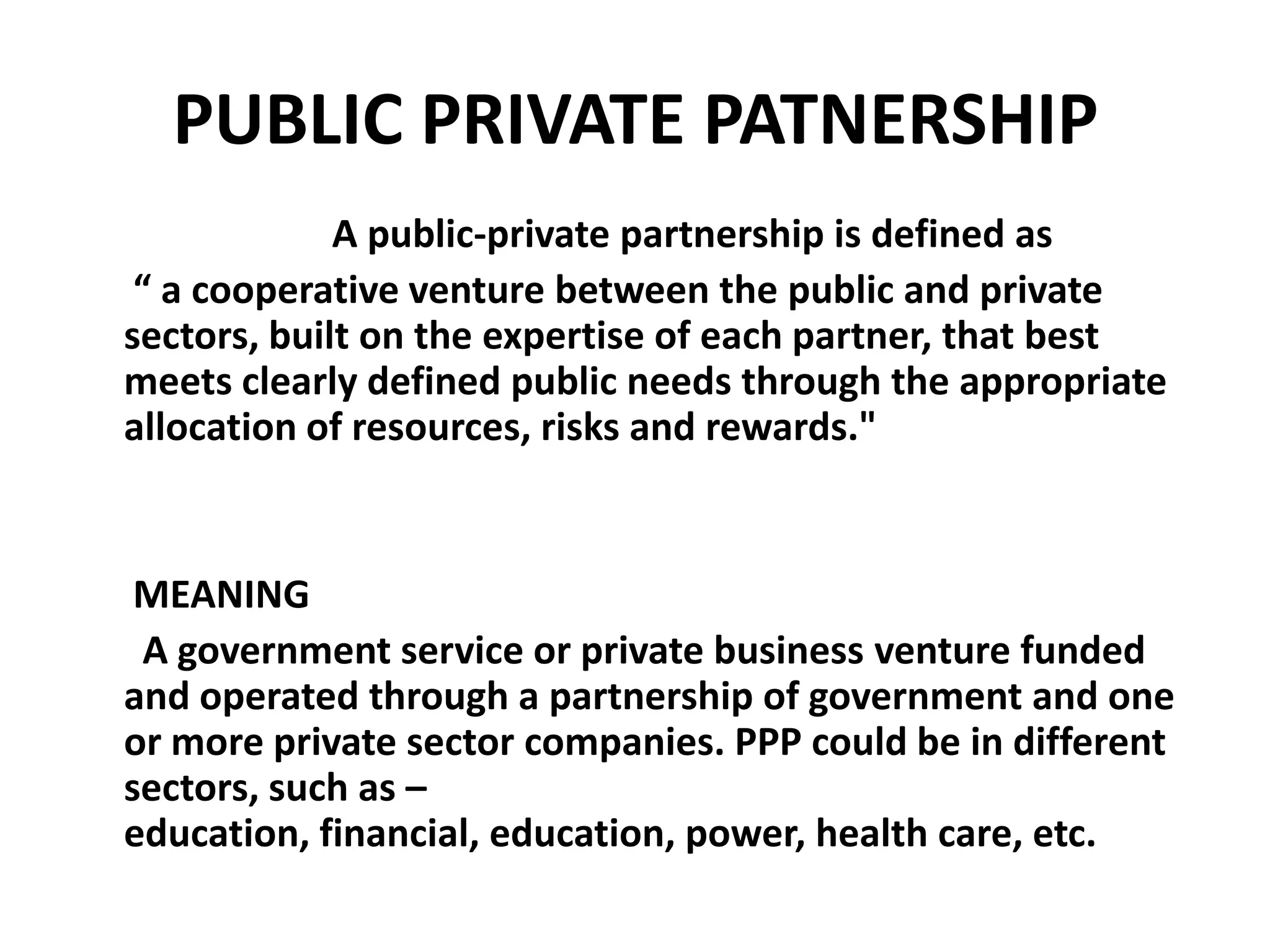 Public private partnership sustainable growth | PPTX | Private Equity ...