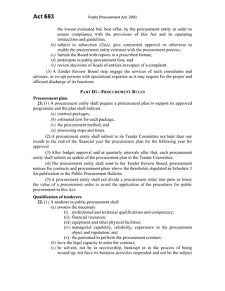 Public procurement act 2003 act 663 | PDF