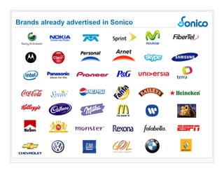 Brands already advertised in Sonico 