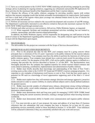 RFP: I love NY Seeking PR Firm for State's Iconic I Love NY Campaign | PDF