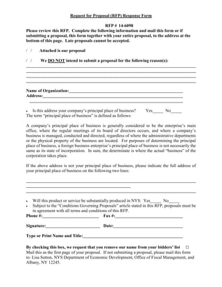 RFP: I love NY Seeking PR Firm for State's Iconic I Love NY Campaign | PDF