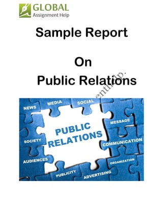 Sample Report on Public Relations By Global Assignment Help | PDF