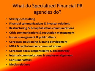Overview of Public Relations for Financial Sector | PPTX