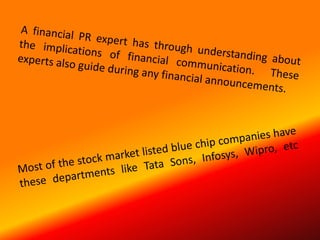 Overview of Public Relations for Financial Sector | PPTX