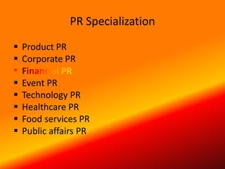 Overview of Public Relations for Financial Sector | PPTX