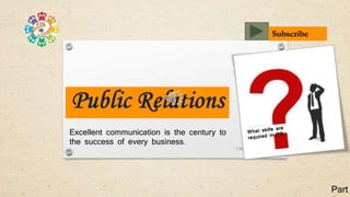 7/21/2020
Excellent communication is the century to
the success of every business.
Subscribe
Part
 