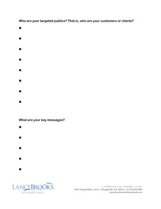 Public Relations Action Plan