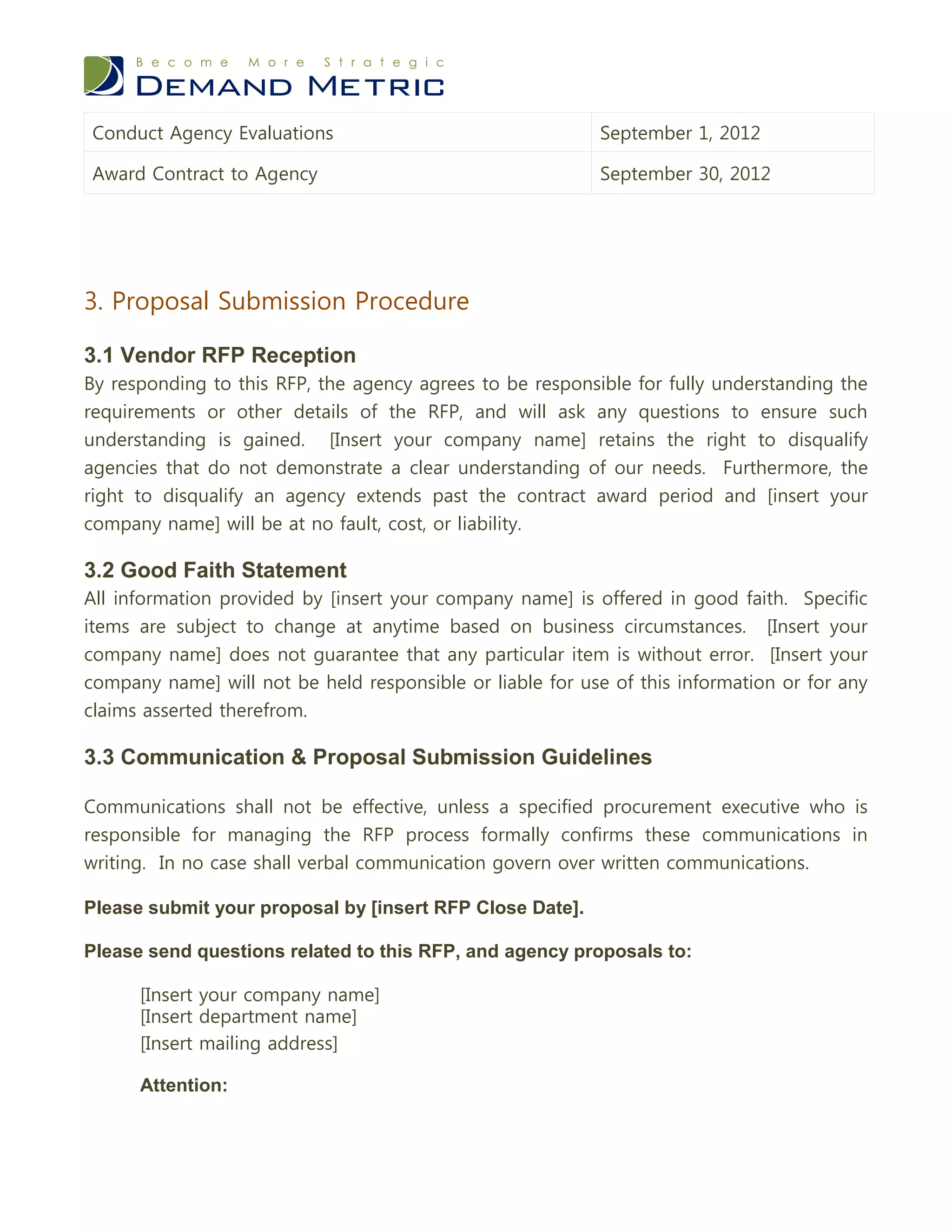 Public Relations Agency RFP | PDF