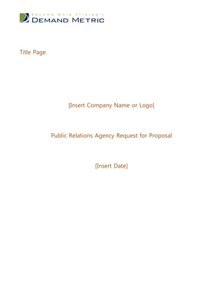 Public Relations Agency RFP | PDF