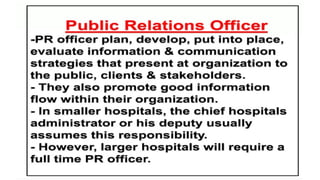 Public relations in hospital is topics of special issues of hospital ...