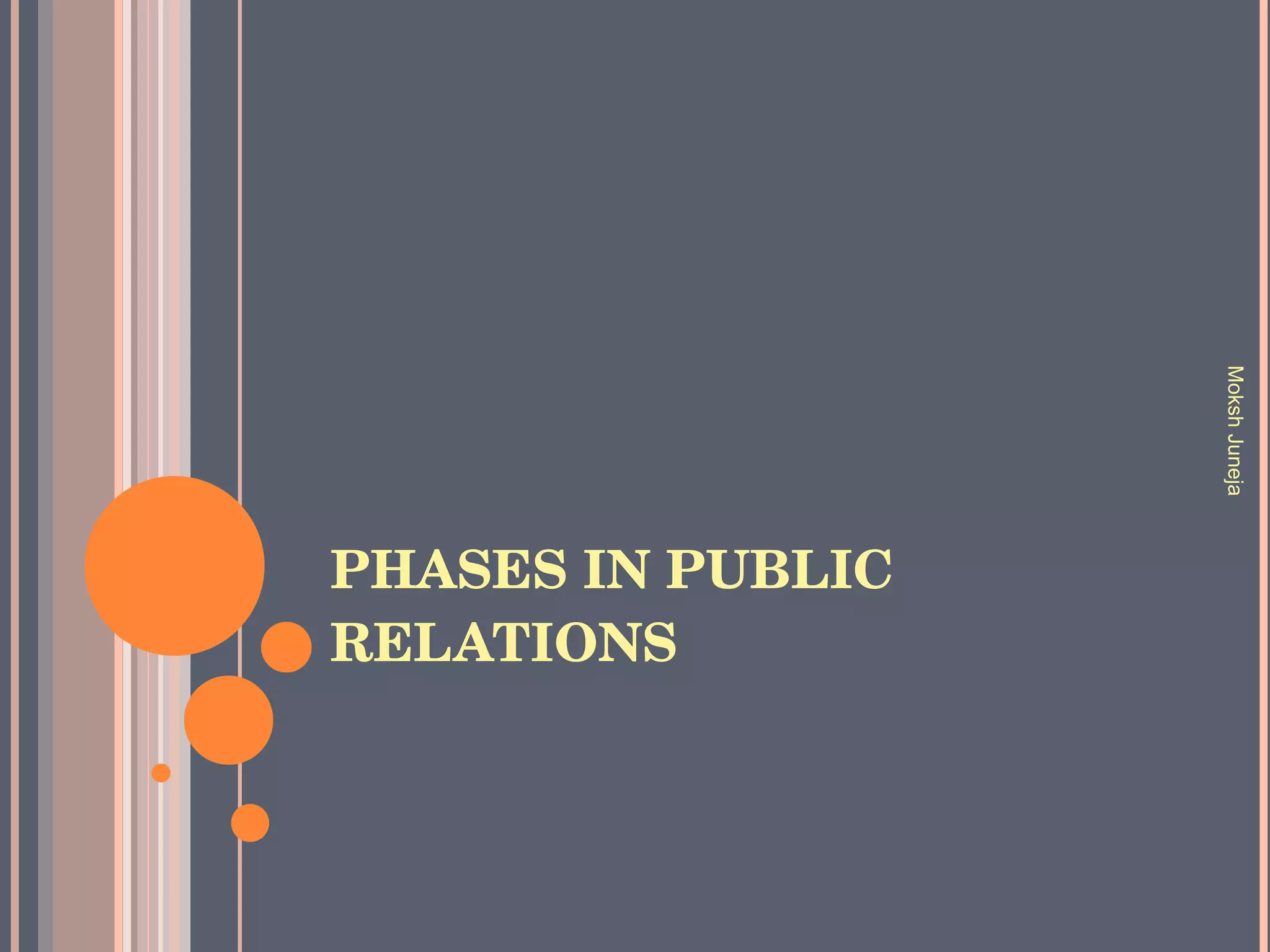 PHASES IN PUBLIC RELATIONS Moksh Juneja 