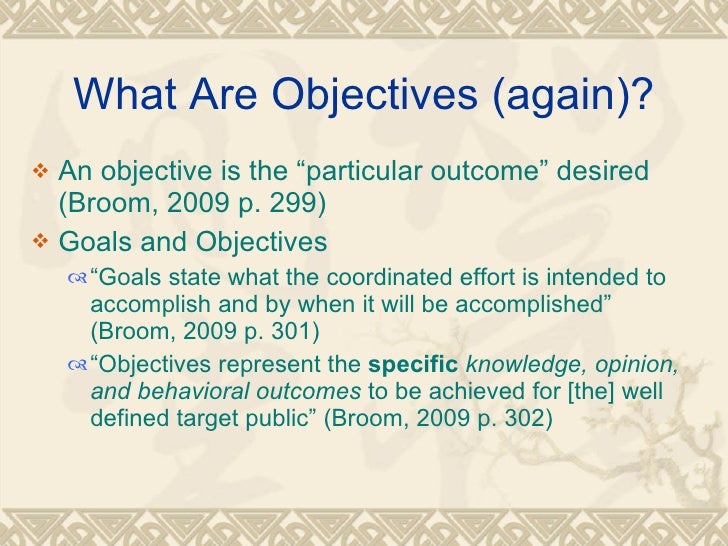 Public relations objectives and strategies