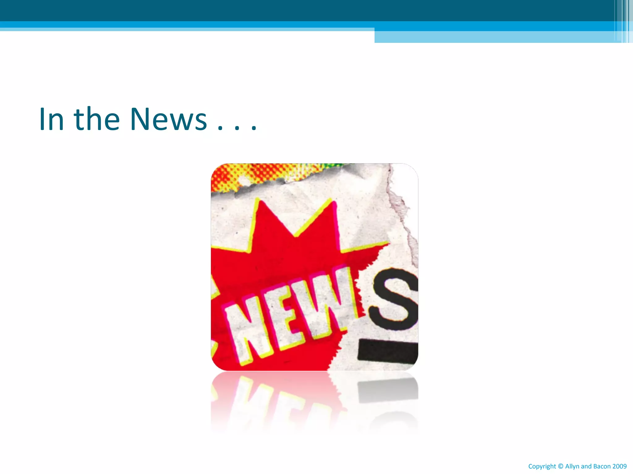 What We’ll Discuss Today
 The   Value of Planning

 Approaches   to Planning

 Elements   of a Program Plan

                                 Copyright © Allyn and Bacon 2009
 