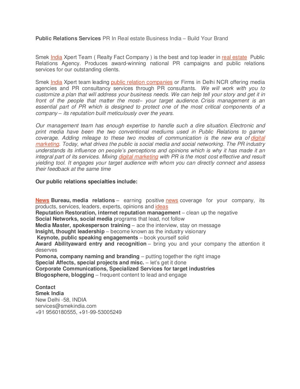 Real Estate Public Relations Firms